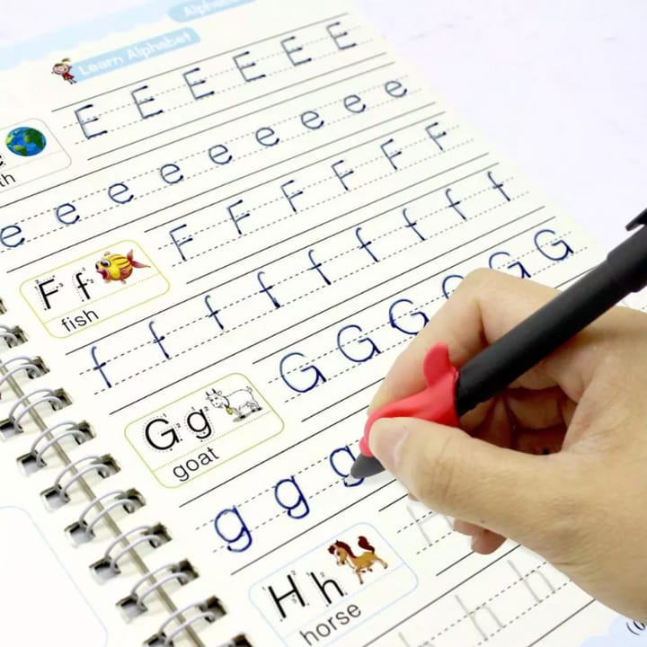 Sank Magic Practice Copybook Set – 4 Books + 10 Refills with Pen for Kids
