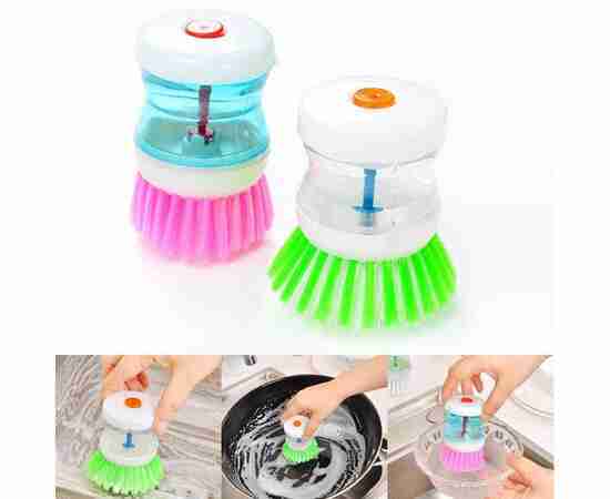Self Dispensing Cleaning Brush Dish Brush Liquid Soap Plastic