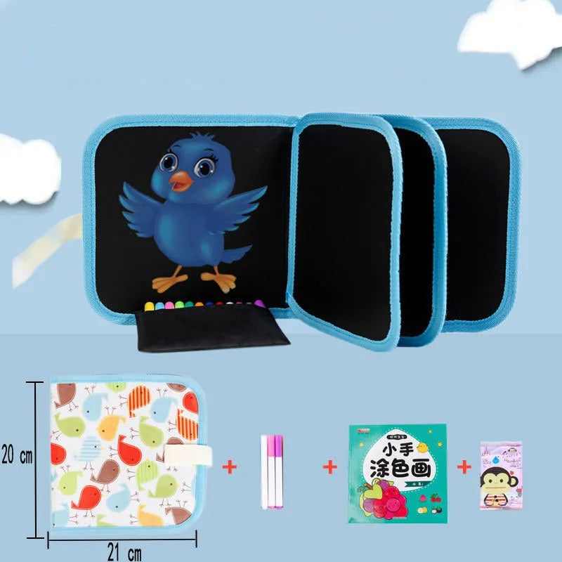 Erasable & Reusable Doodle Magic Blackboard Book with 3 Color