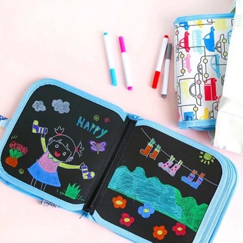Erasable & Reusable Doodle Magic Blackboard Book with 3 Color