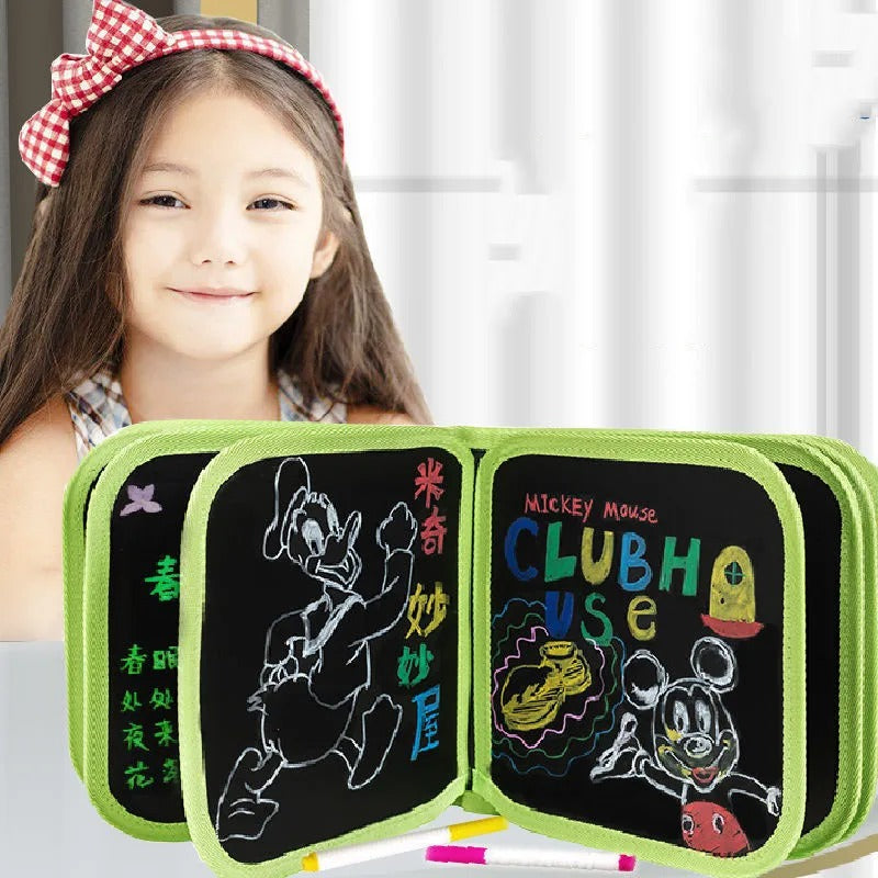 Erasable & Reusable Doodle Magic Blackboard Book with 3 Color