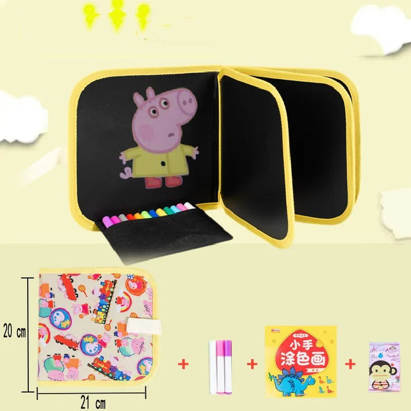 Erasable & Reusable Doodle Magic Blackboard Book with 3 Color