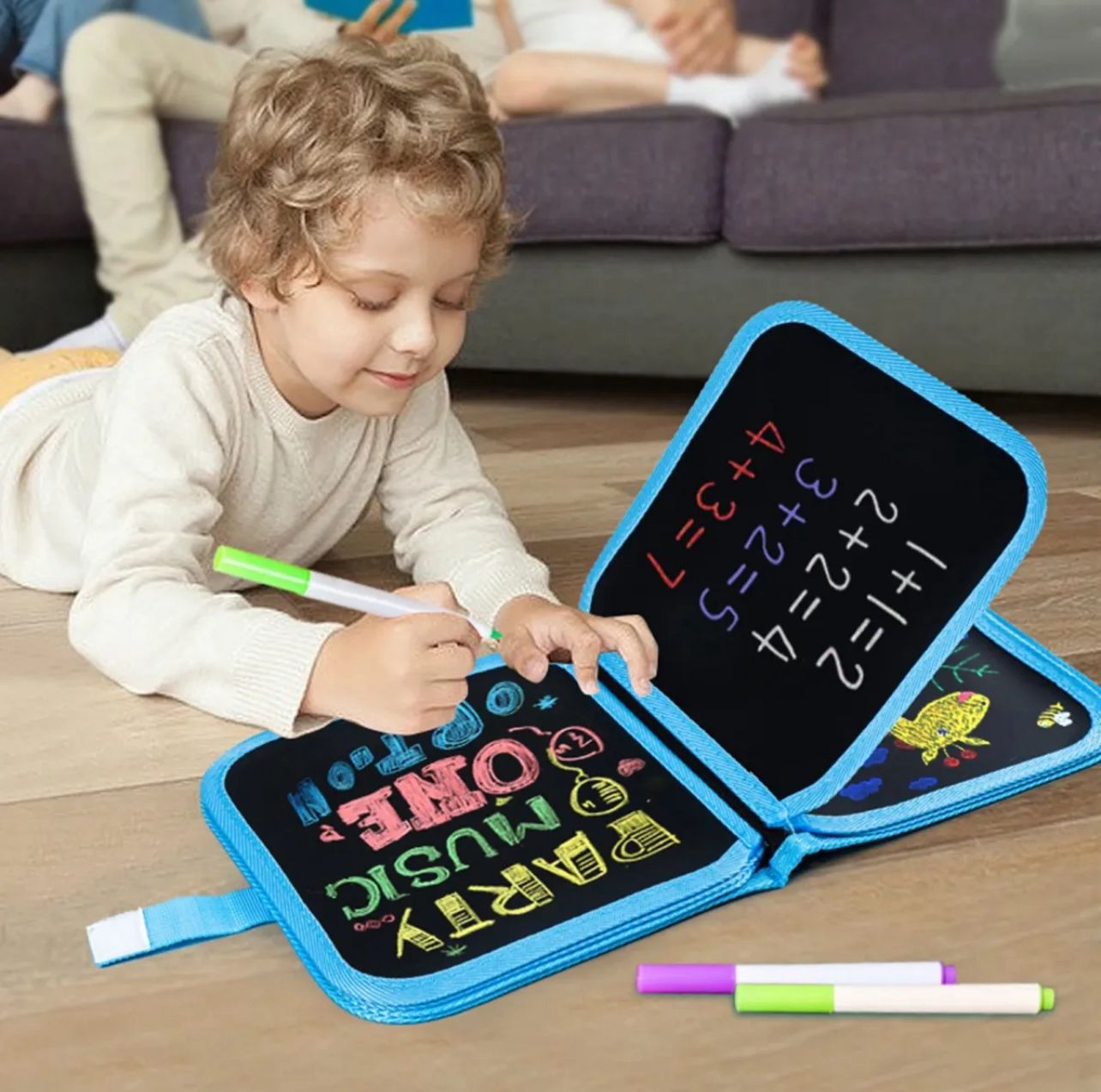 Erasable & Reusable Doodle Magic Blackboard Book with 3 Color