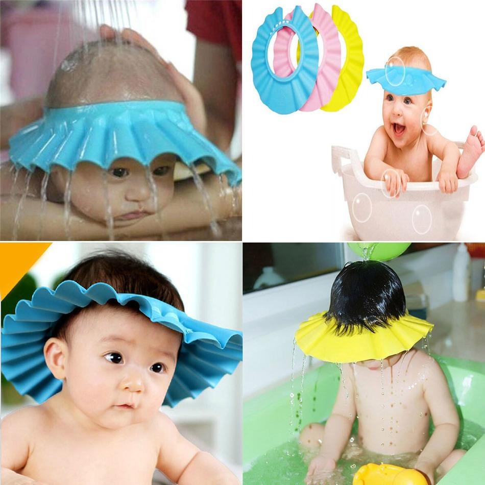 Baby Shower Cap With Stopper | Silicon Baby Shower Cap | Soft