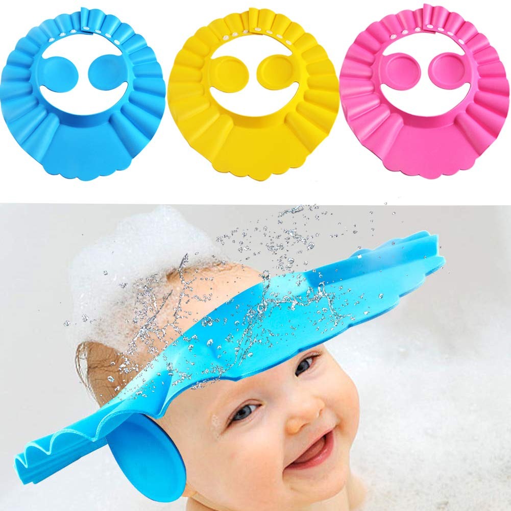 Baby Shower Cap With Stopper | Silicon Baby Shower Cap | Soft