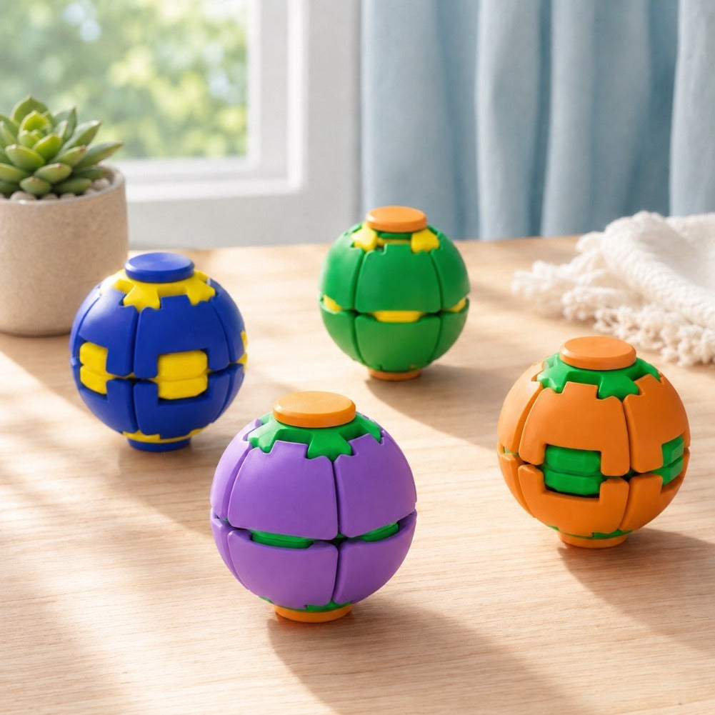 Rotatable 3D Printed Fidget Spinner Ball Push Pop Finger Gyro