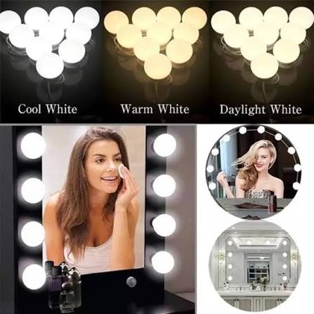 10 Bulbs Mirror Vanity Light | 3 Modes Makeup Dressing Table