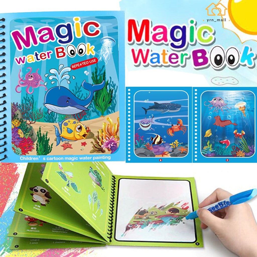 Magic Water Drawing Book for Kids – Reusable Mess-Free coloring