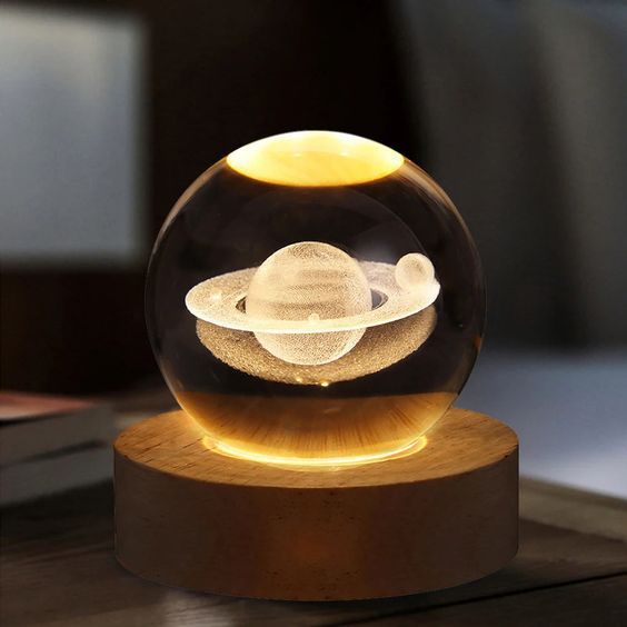 Beautiful 3D Crystal Ball LED Table Lamp With Laser