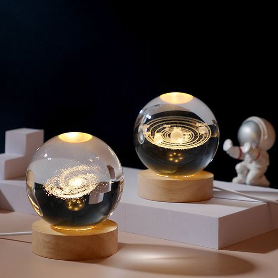 Beautiful 3D Crystal Ball LED Table Lamp With Laser