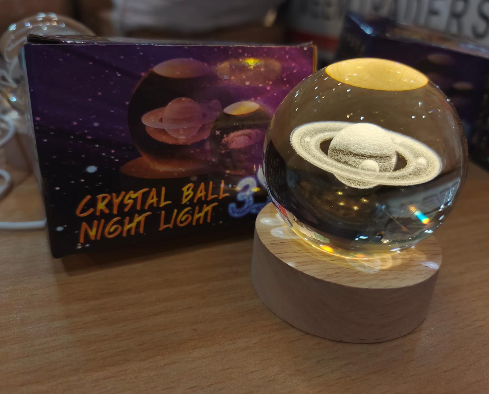 Beautiful 3D Crystal Ball LED Table Lamp With Laser