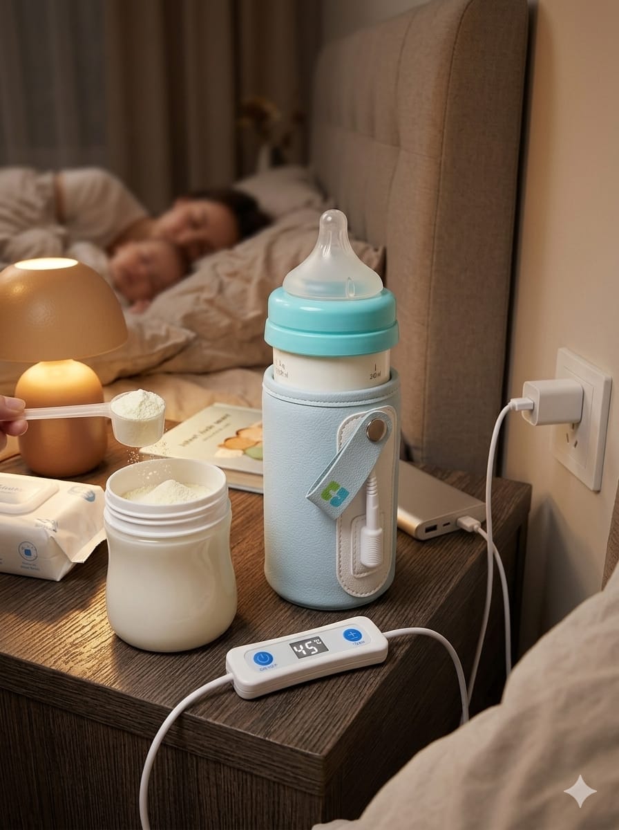 USB Baby Bottle Warmer with Adjustable Temperature Display – Portable