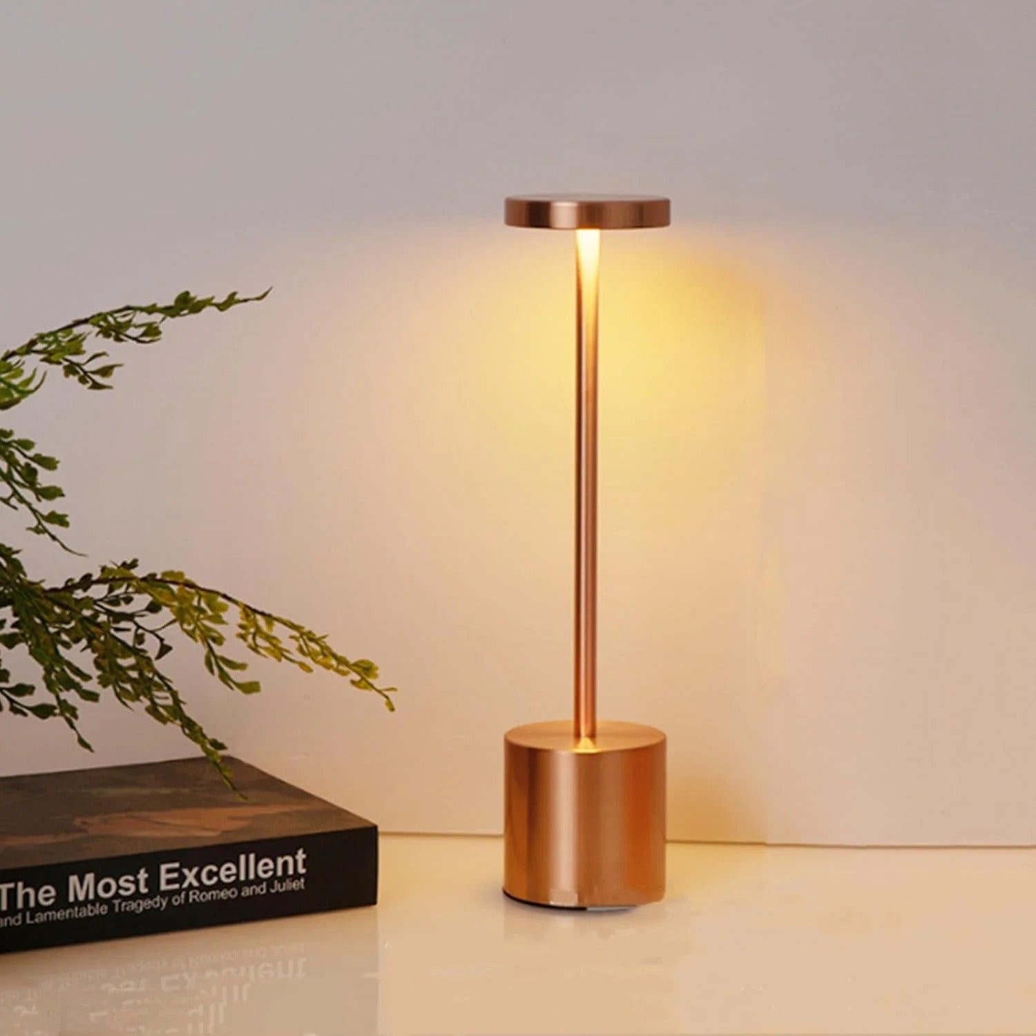 USB Recharge LED Night Light Lamp 3 Color Metal