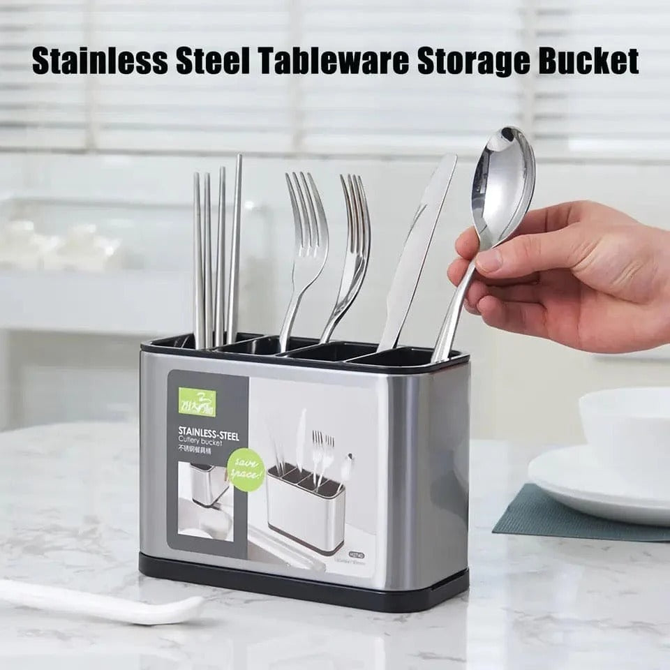 Stainless Steel Cut Bucket Clean Organizer Spoons
