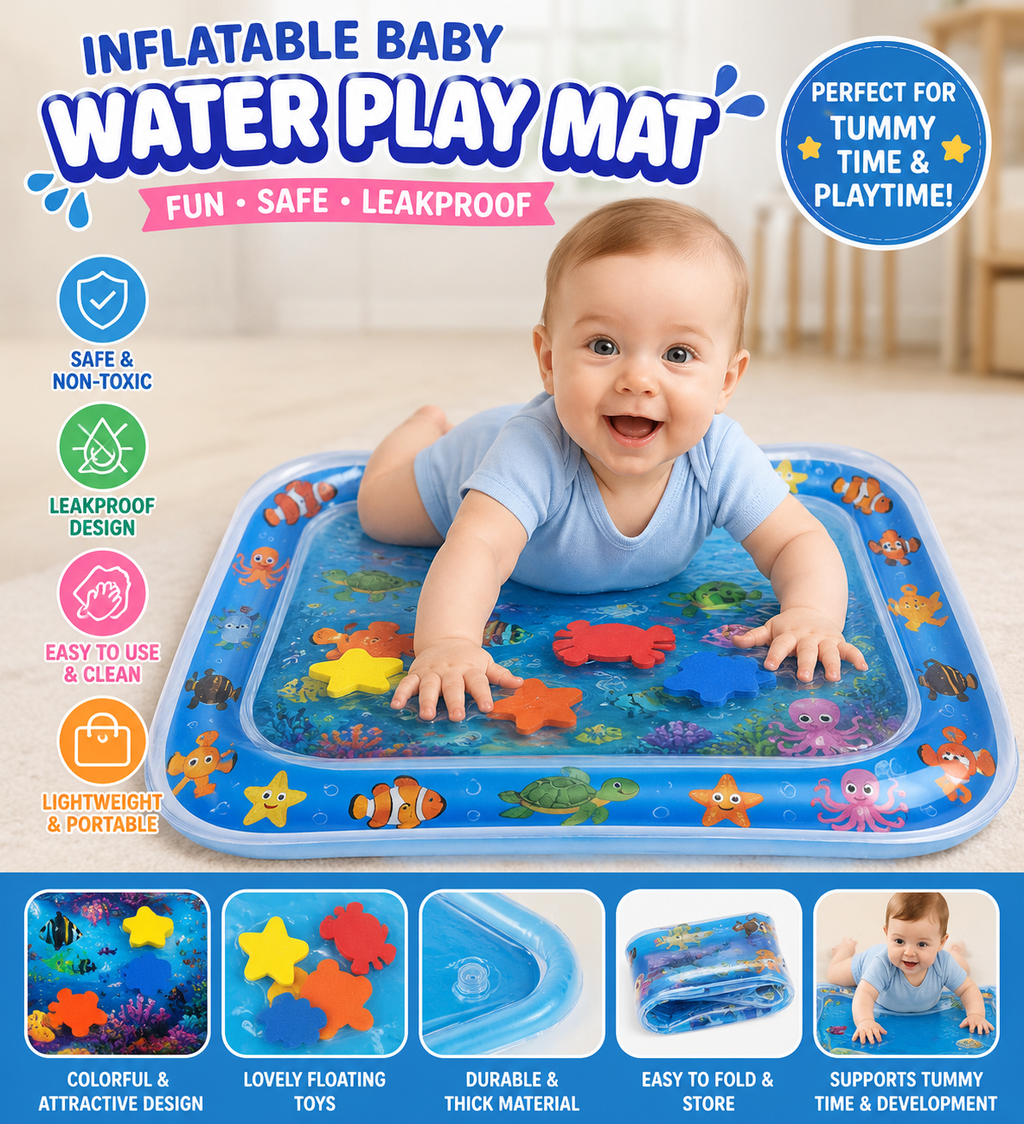 Inflatable Baby Play Mat Water Play Mat For Kids Leakproof Baby