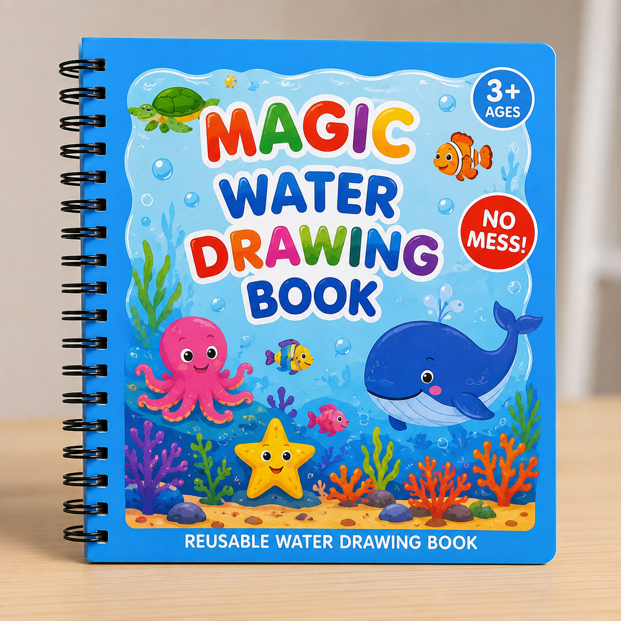 Magic Water Drawing Book for Kids – Reusable Mess-Free coloring